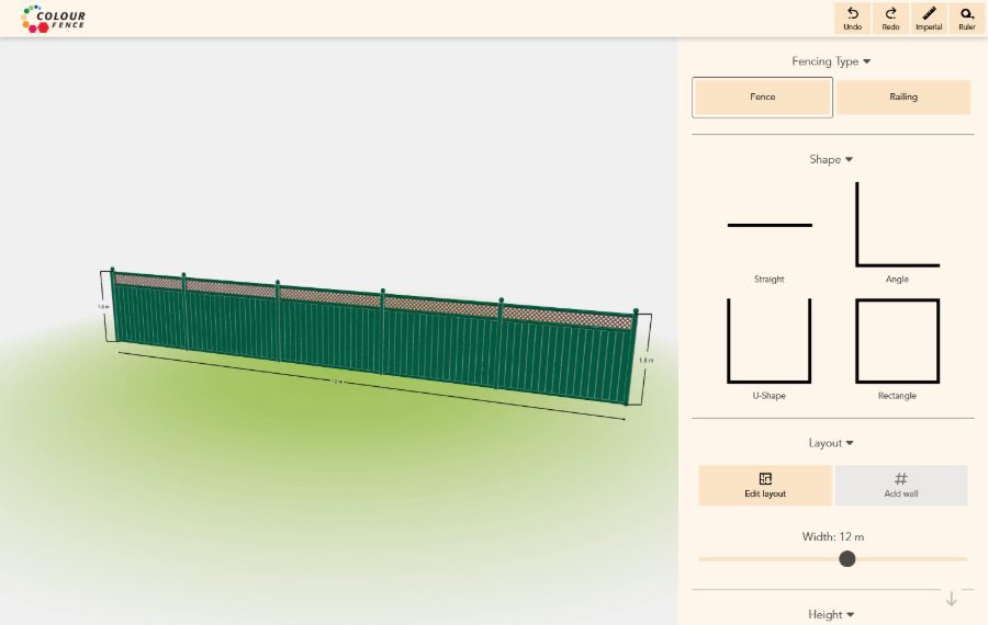 Colourfence 3D configurator