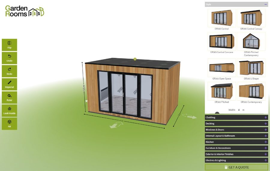 Garden Rooms 365 3D configurator