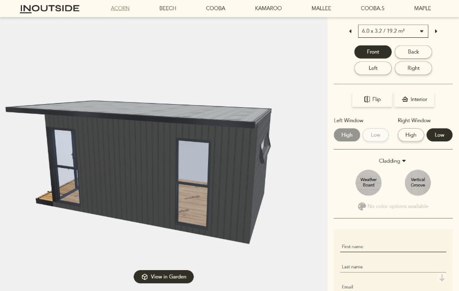 Inoutside 3D configurator