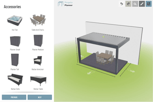 Interactive pergola configurator for customizing pergolas on your website